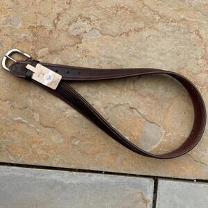 NWT Two Tone Dark Brown Soft Elk Leather Belt